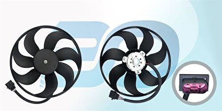 Wisco 1J0959455B Fan Motoru Davlumbazsız 345mm-3 Fiş-7 Kanat 1J0959455B
