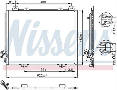 Wisco 2108300570 Klima Radyatörü Mt-At 622X480mm 2108300570