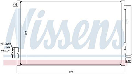 Wisco 51887906 Klima Radyatörü Mt-At 606X355mm 51887906