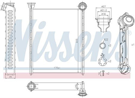 Wisco 6448.S4 Kalorifer Radyatörü Brazing 170X223mm 6448.S4