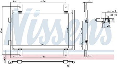 Wisco 6455.CG Klima Radyatörü Mt 530X366mm 6455.CG