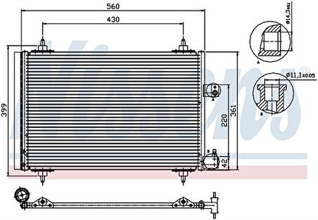 Wisco 6455.CP Klima Radyatörü Mt-At 560X361mm 6455.CP