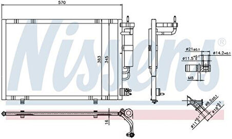 Wisco AP3119710BB Klima Radyatörü Mt-At 535X385mm AP3119710BB