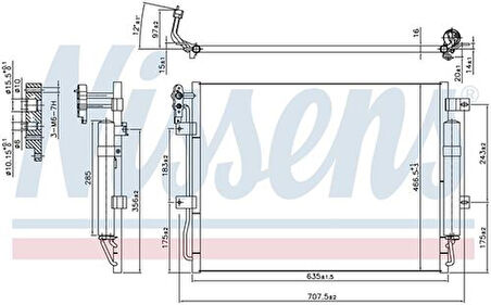 Wisco JRB500270 Klima Radyatörü Mt-At 635X466mm JRB500270