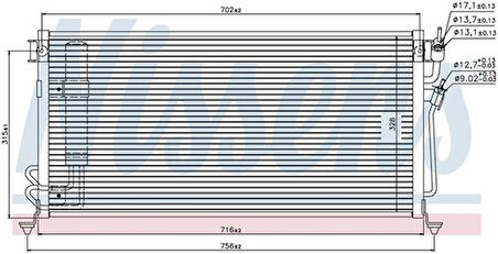 Wisco MN151100 Klima Radyatörü Mt-At 716X333mm MN151100