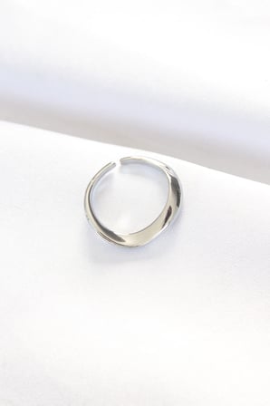 Yassı Silver Renk Ayarlanabilir Yüzük 5886