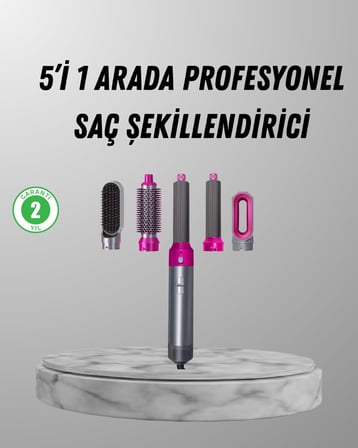 5’i 1 Arada Saç Şekillendirici Set Kuaför Düzeyinde Performans ve Ergonomik Ta