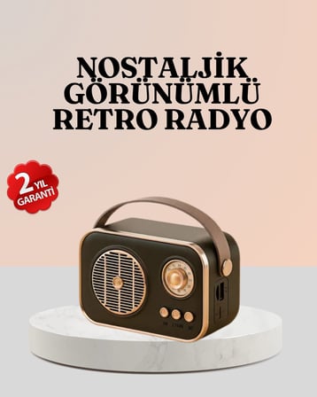 Bluetooth’lu Retro Radyo – FM Destekli Nostaljik Hoparlör