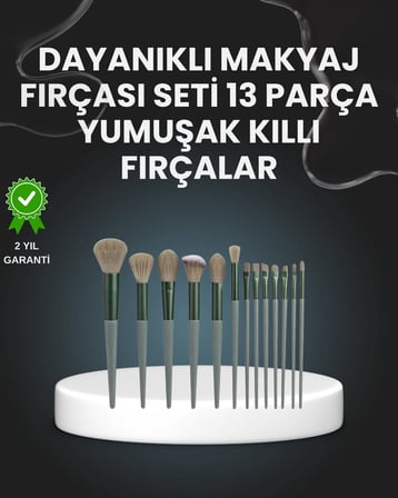 13'lü Fiber Kıllı Yumuşak Makyaj Fırçası Seti Taşınabilir ve Ergonomik Tasa