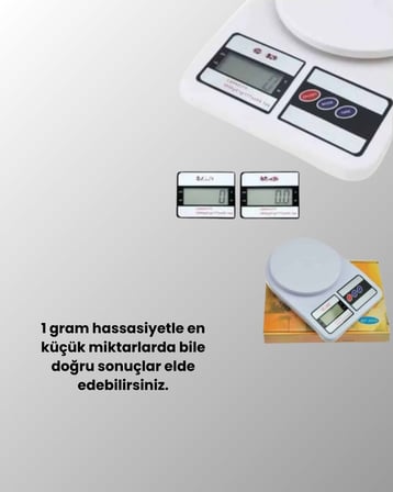 Dijital Mutfak Terazisi 10kg Kapasiteli 1g Hassasiyetli