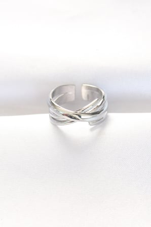 Kalın Silver Renk Ayarlanabilir Yüzük 5886