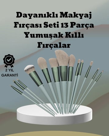 umuşak Kıllı Estetik Tasarımlı 13'lü Makyaj Fırçası Seti Günlük ve Profes
