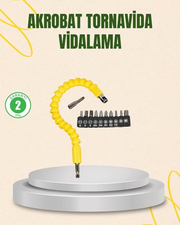 12 Parça Akrobat Vidalama Uç Seti Esnek Dar Alan Kullanım