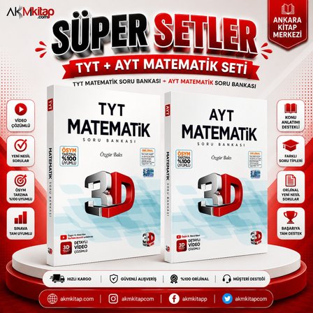 3D TYT ve AYT Matematik Seti 2 Kitap