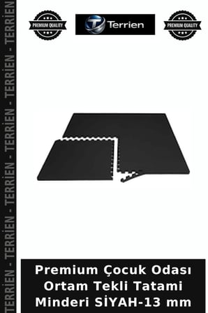 Premium Çocuk Odası Ortam Tekli Tatami Minderi SİYAH-13 mm