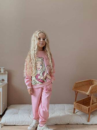 Cg Kids Barbie 2 Iplik Kumaş Kız Çocuk Alt Üst Takım Süper Kalite