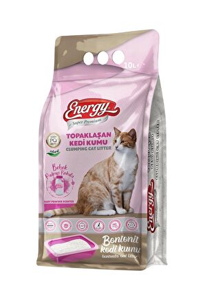 Energy Bentonit Kedi Kumu Bebek Pudrası Kokulu 10 Lt