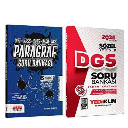 Yediiklim 2025 DGS Sözel Yetenek ve AKM Paragraf Soru Bankası Seti 2 Kitap