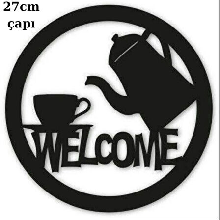 Welcome Temalı Lazer Kesim Duvar Dekoru