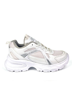 Kadın Beyaz Hafif Fileli Günlük Rahat Sneaker Spor Ayakkabı