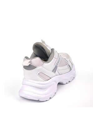 Kadın Beyaz Hafif Fileli Günlük Rahat Sneaker Spor Ayakkabı