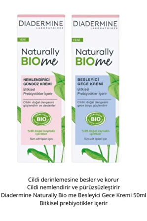 2'Lİ Diadermine Naturally Biome Nemlendirici 50 ml Gece Kremi + 50 ml Gündüz Kremi 