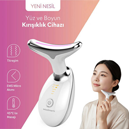 Wodimark EMS Güzellik Cihazı – 7 LED Işık, Isıtmalı Terapi, Mikro Akım Lifting, Kablosuz Yüz & Boyun Sıkılaştırıcı