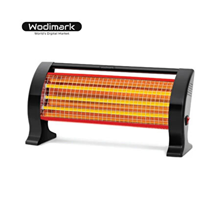 Wodimark Minisan DP1200 1200W Infrared Quartz Isıtıcı – 3 Kademeli Güç, Devrilme Emniyetli, Hafif & Taşınabilir, İç ve Dış Mekan Kullanımı