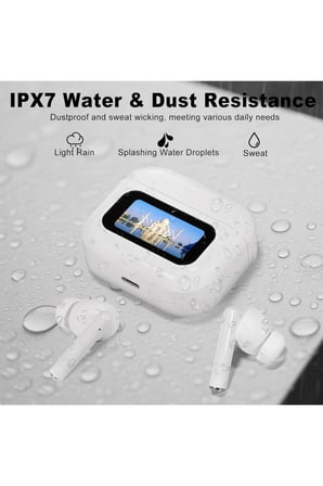 Wodimark Akıllı Ekranlı Kutulu Kablosuz Kulaklık Dokunmatik Bluetooth 5.3 Kulak içi kulaklık Sporcu Kulaklığı ANC/ENC Gürültü Engelleme