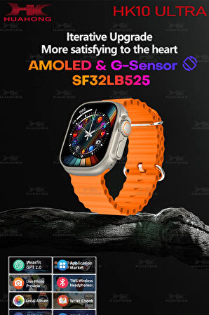 HK10 Ultra 3 Chat Gpt/video Uygulama/chat Gpt Destekli Super Amoled E-Kitap/galeri