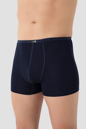 Düz Tasarım Beşli Set Mevsimlik Giyim Erkek İnce Bel Lastikli Bambu Boxer Lacivert 5'li Paket