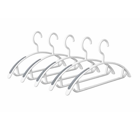Microcase Plastik Kaliteli Kaydırmaz Pad'li Elbise Askılığı 5 ADET Beyaz AL5710