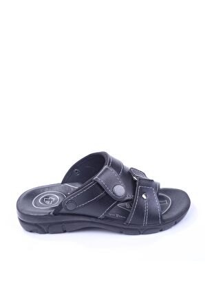 Ziley 00749 Dört Noktalı Siyah Erkek Çocuk Terlik & Sandalet
