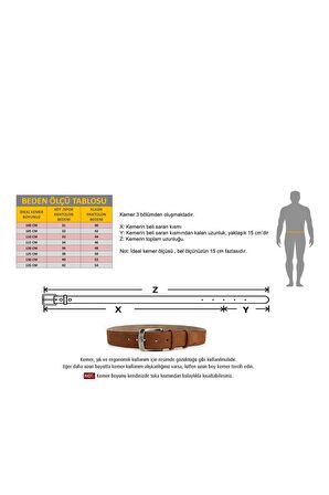 Summıt 1405 Erkek Hakiki Deri Kumaş Kemeri