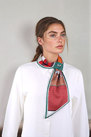 Walkenzo At Figürlü Zarif Tasarım Şık Kadın Kravat Fular