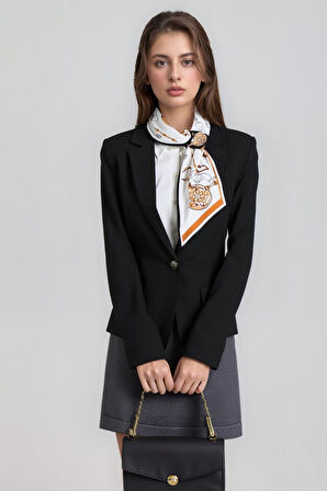 Walkenzo Zincir Desenli Modern Tasarım Kadın Kravat Fular