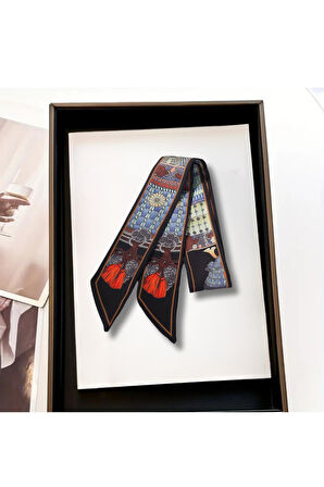 Walkenzo Etnik Retro Desenli Çanta Bileklik Saç Çok Amaçlı Kadın Kelebek Fular