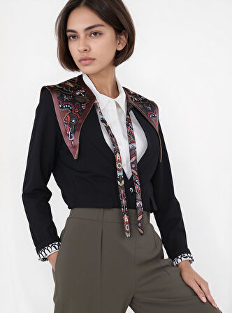Walkenzo Bohem Stil Etnik Desenli Kadın Omuz Şalı