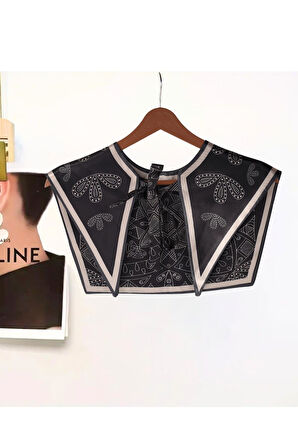 Walkenzo Geometrik El İşi Desenli Zarif ve Modern Stil Kadın Omuz Şalı