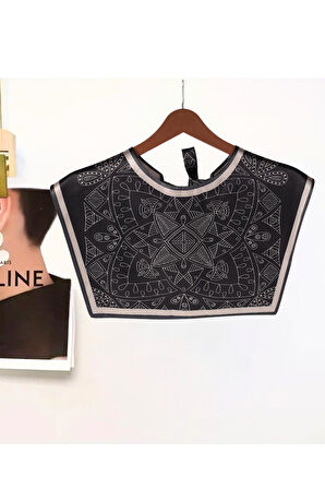 Walkenzo Geometrik El İşi Desenli Zarif ve Modern Stil Kadın Omuz Şalı