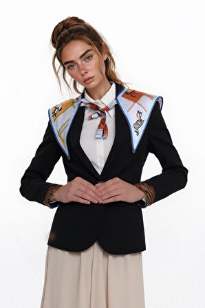 Walkenzo Sanatsal Stil At Desenli Modern Kadın Omuz Şalı