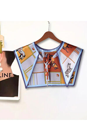 Walkenzo Sanatsal Stil At Desenli Modern Kadın Omuz Şalı