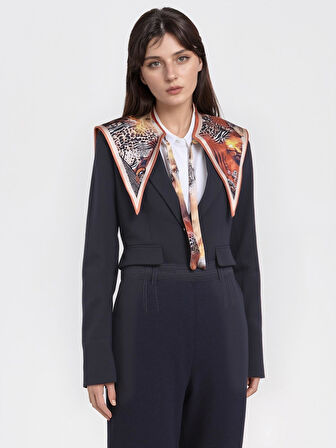 Walkenzo Leopar Desenli Bağlamalı Modern Kadın Omuz Şalı