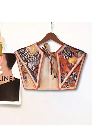 Walkenzo Leopar Desenli Bağlamalı Modern Kadın Omuz Şalı