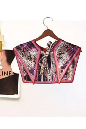 Walkenzo Yılan Derisi Desenli Bağlamalı Modern Kadın Omuz Şalı