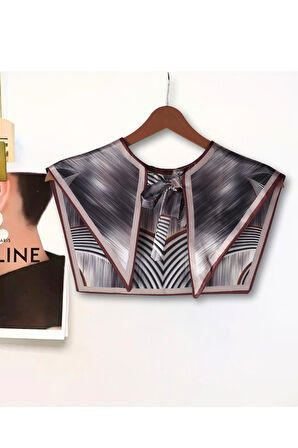 Walkenzo 4864 Şık Desenli Bağlamalı Modern Kadın Omuz Şalı
