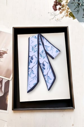Walkenzo Zeytin Dalı Desenli Çok Amaçlı Kadın Bandana | Saç, El ve Çanta Aksesuarı
