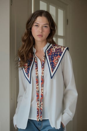 Walkenzo Otantik Desenli Modern Kadın Omuz Şalı | Yakalık Fular