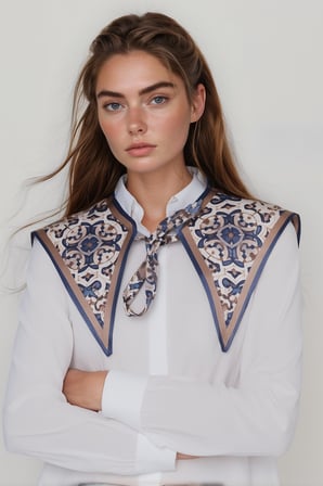 Walkenzo Antik Osmanlı Motifli Şık Kadın Omuz Şalı |Yakalık Fular