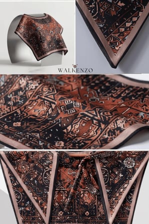 Walkenzo Noxira Antik Motifli Kadın Omuz Şalı – Fular Yaka (Yakalık)